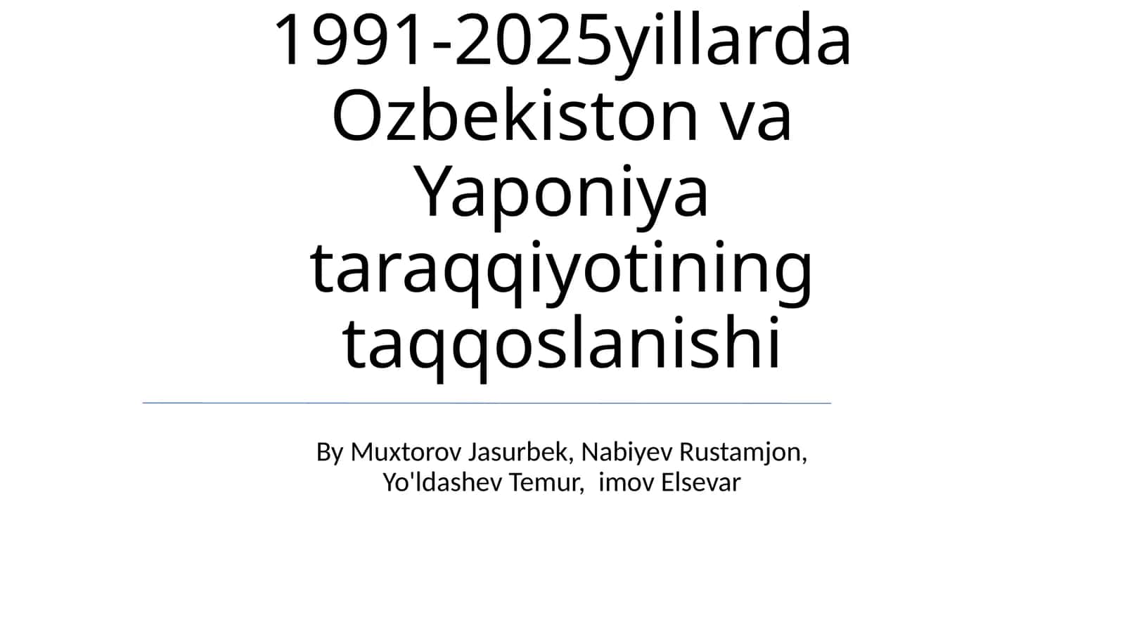 1991-2025yillarda Ozbekiston va Yaponiya taraqqiyotining taqqoslanishi 1