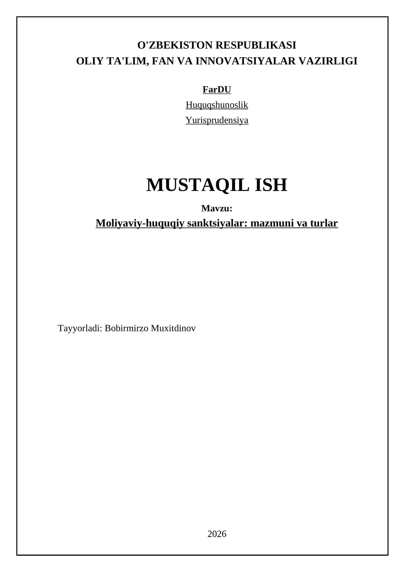 Moliyaviy-huquqiy sanktsiyalar: mazmuni va turlar 1
