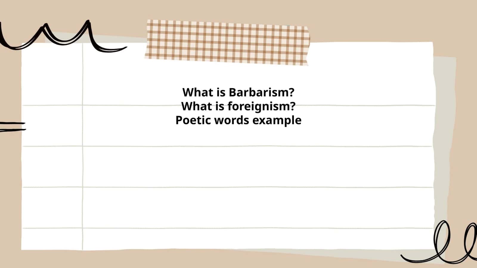 Barbarism, Foreignism, Poetic Words Example 1