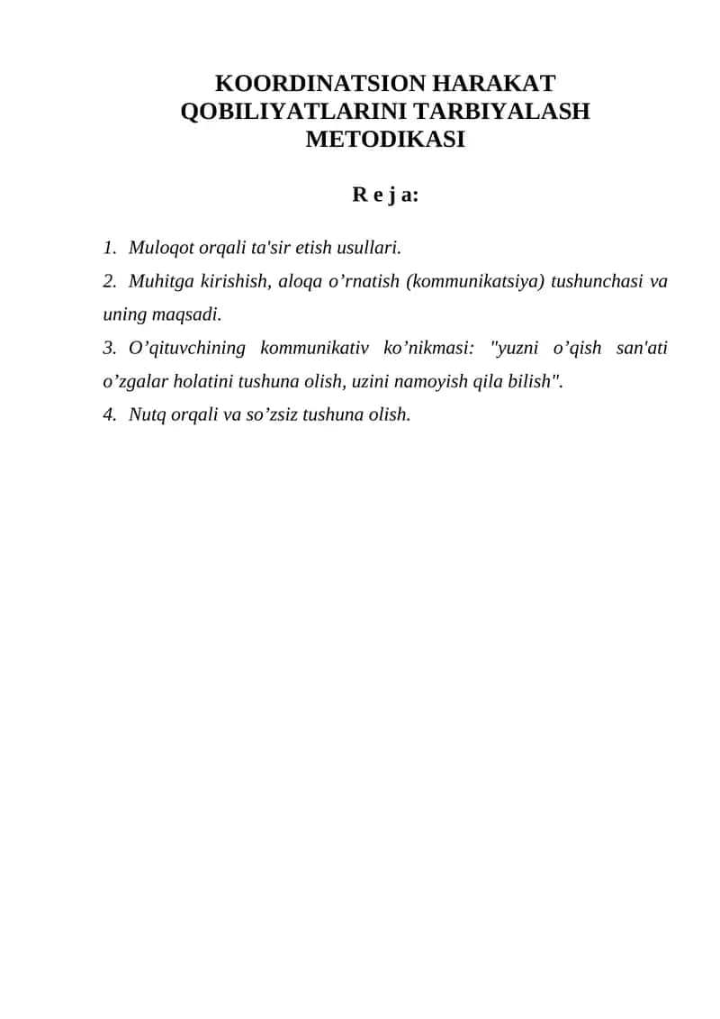 KOORDINATSION HARAKAT QOBILIYATLARINI TARBIYALASH MЕTODIKASI 1