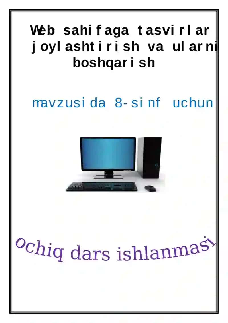 Web sahifaga tasvirlar joylashtirish va ularni boshqarish