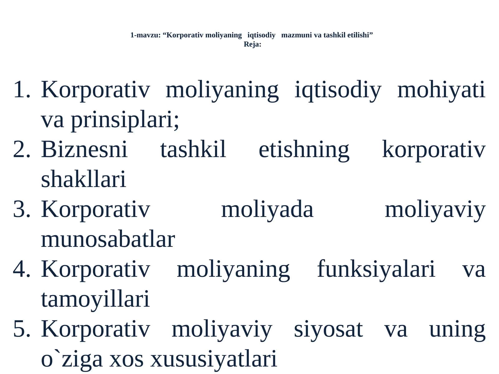 Korporativ moliyaning iqtisodiy mazmuniva tashkiletilishi 1