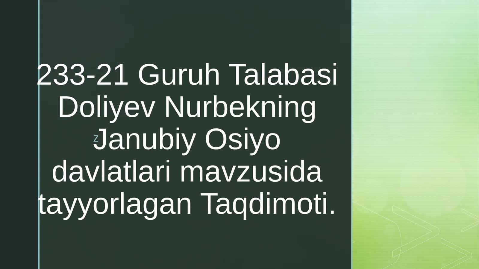 Janubiy Osiyo davlatlari 1