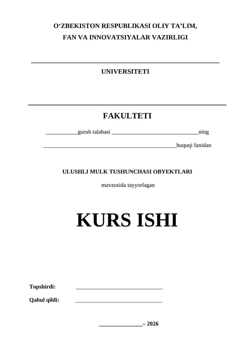 ULUSHLI MULK TUSHUNCHASI OBYEKTLARI 1