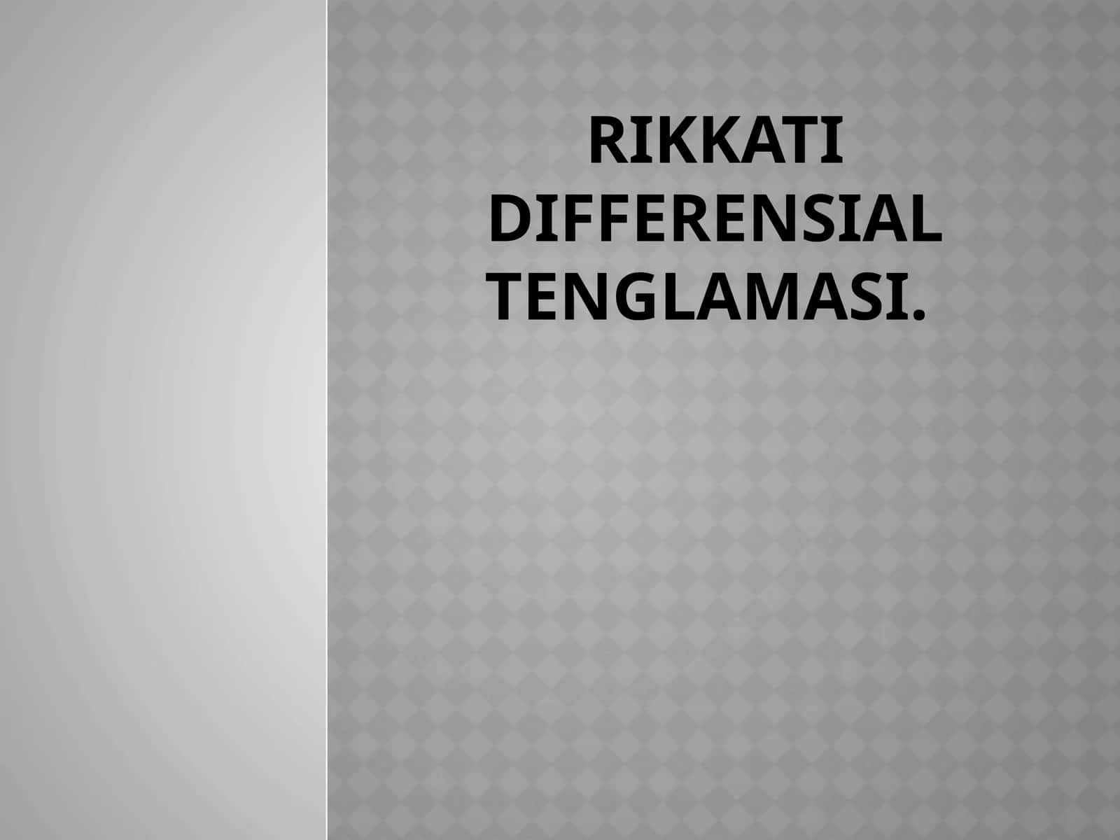 Rikkati differensial tenglamasi 1