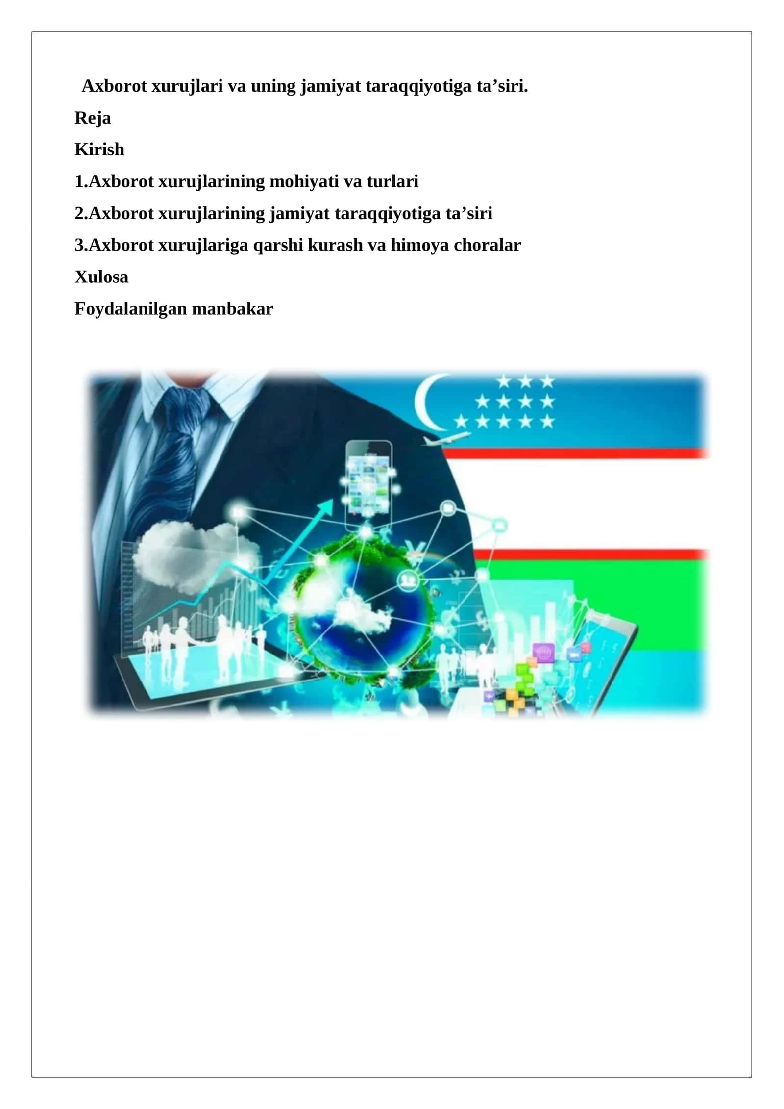 Axborot xurujlari va uning jamiyat taraqqiyotiga ta’siri 1