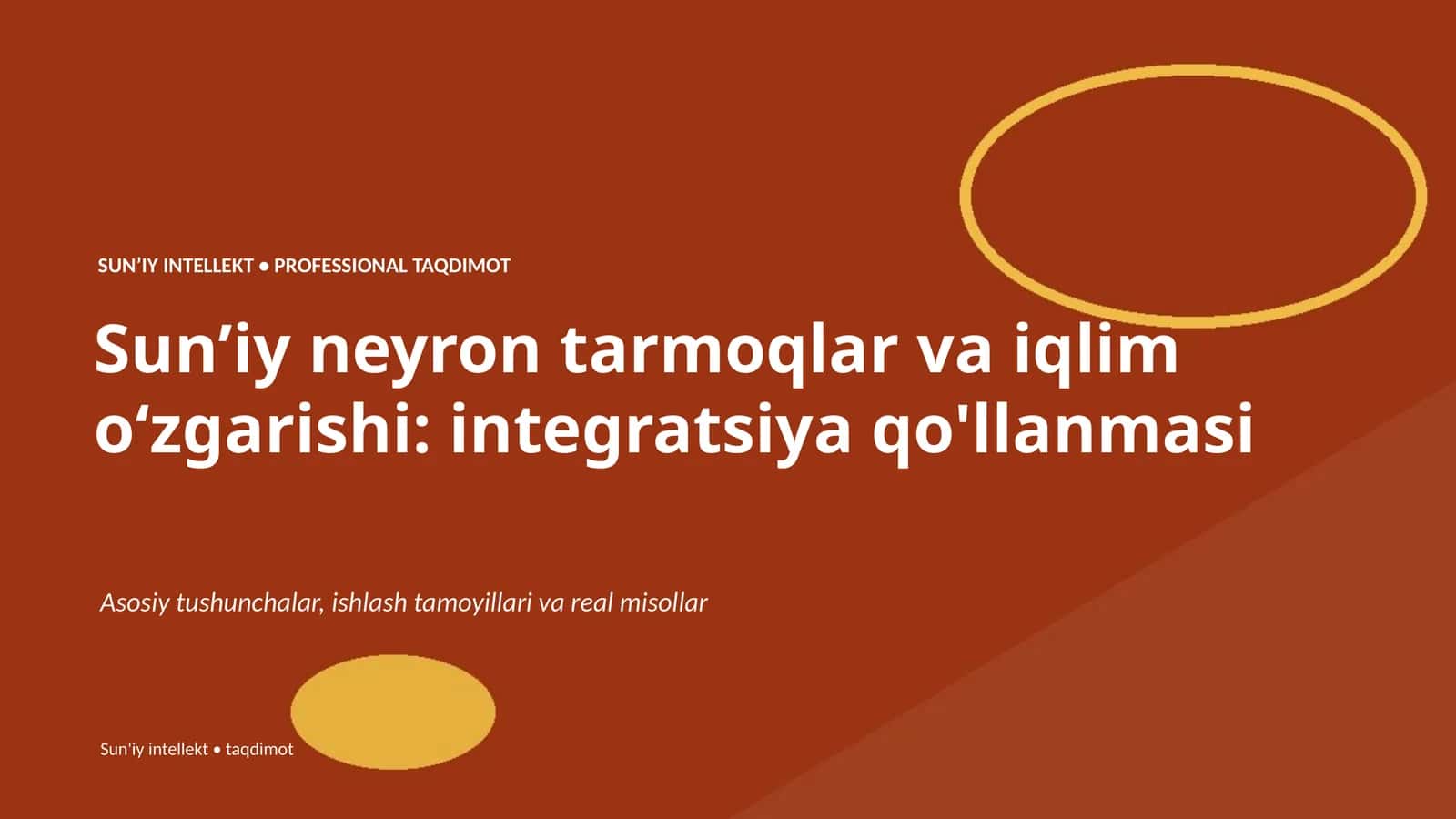 Sunʼiy neyron tarmoqlar va iqlim oʻzgarishi: integratsiya qo'llanmasi 1