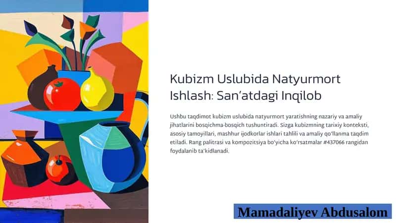Kubizm uslubida natyurtmort yaratish 1