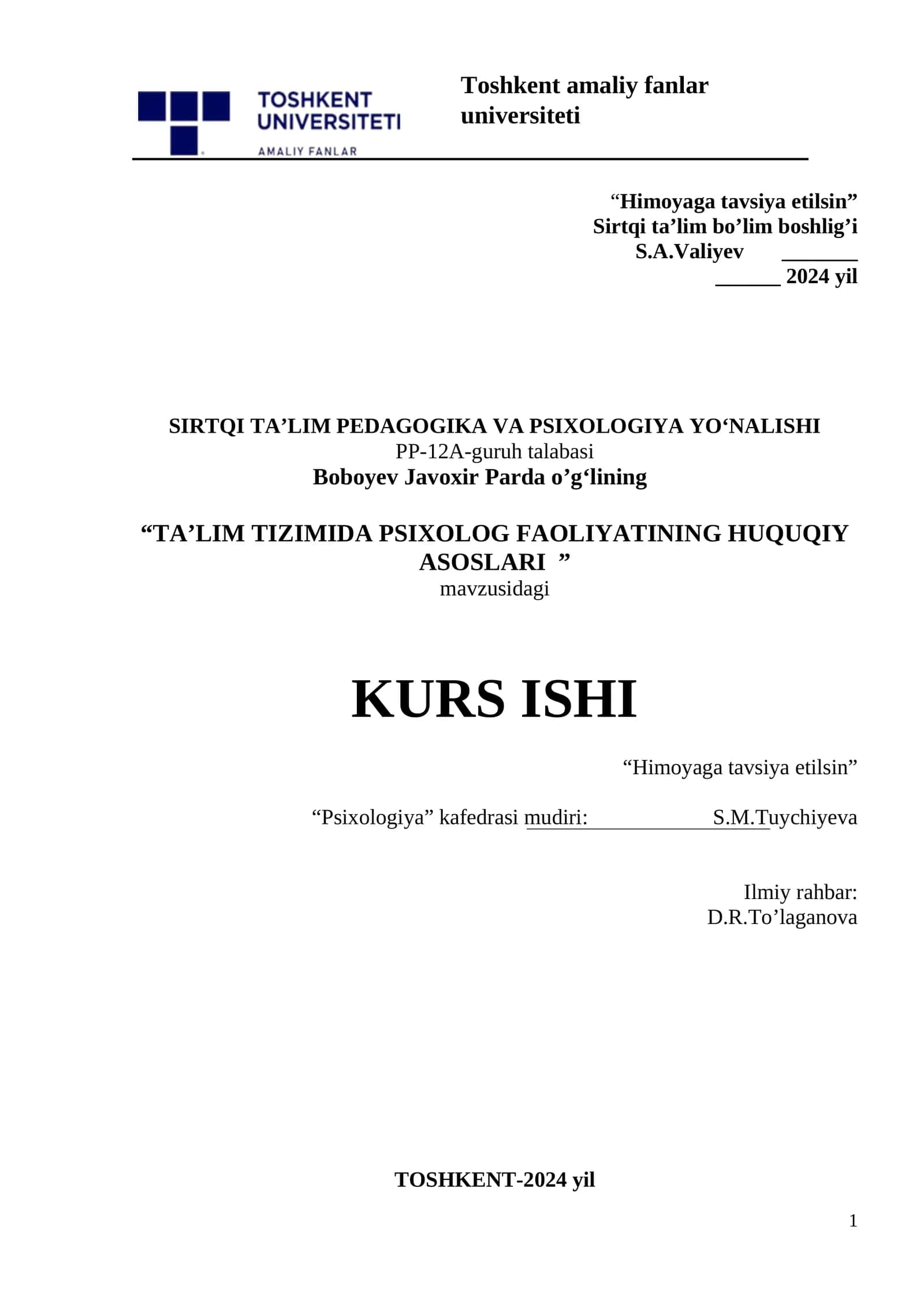TA'LIM TIZIMIDA PSIXOLOG FAOLIYATINING HUQUQIY ASOSLARI 1