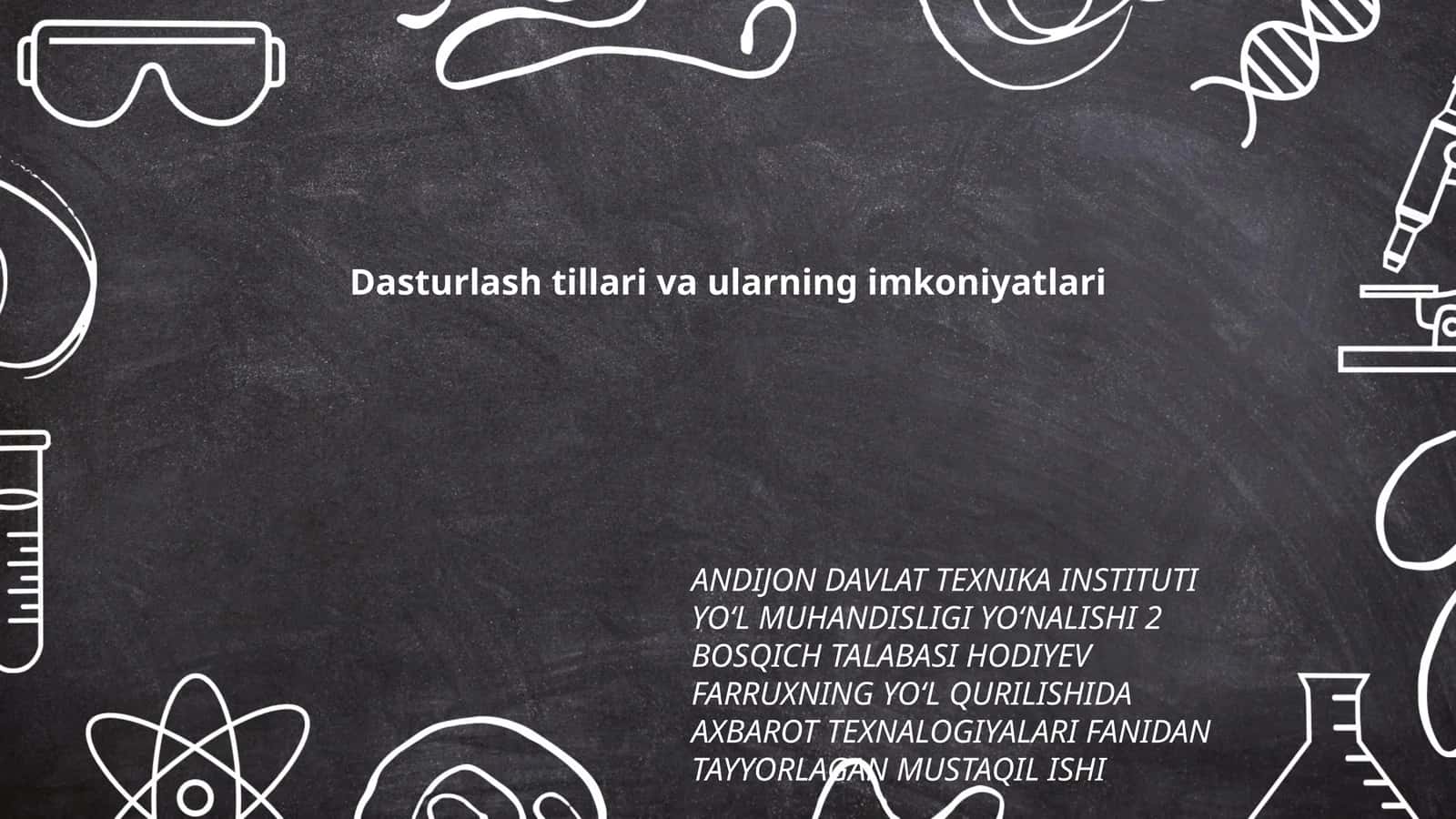 Dasturlash tillari va ularning imkoniyatlari 1