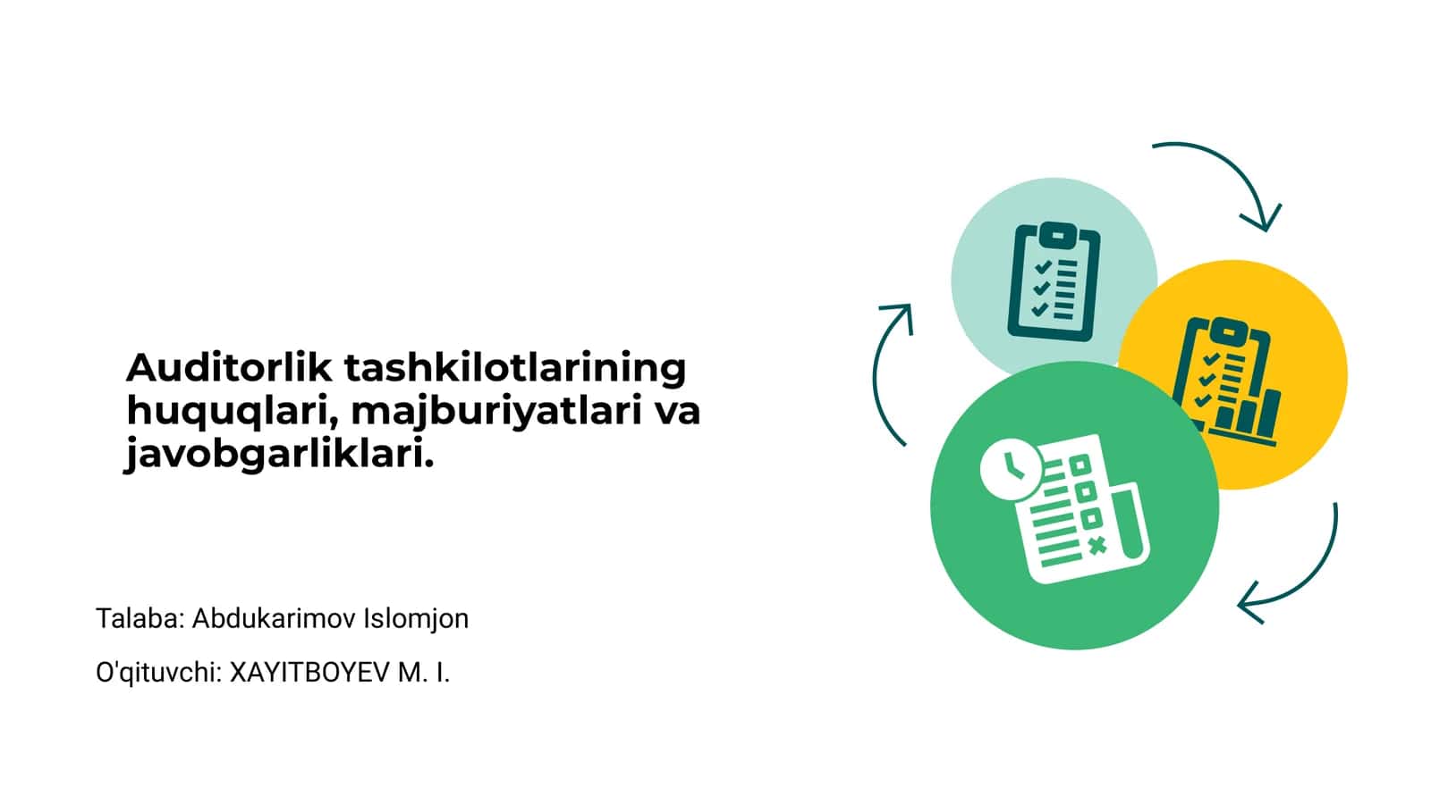 Auditorlik tashkilotlarining huquqlari, majburiyatlari va javobgarliklari 1