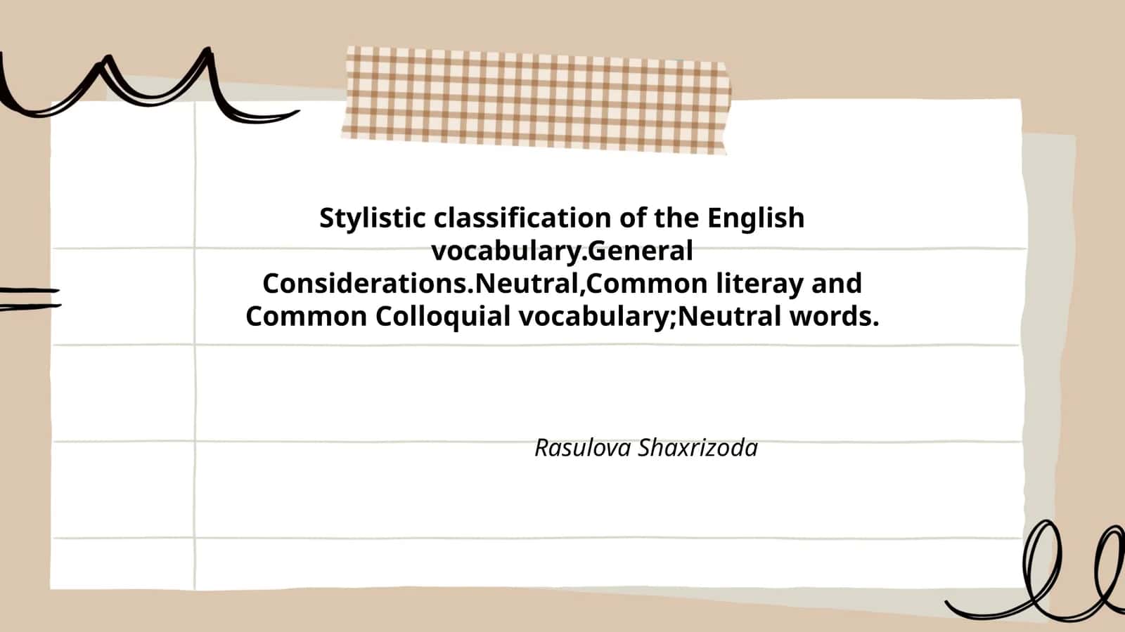 Stylistic classification of the English vocabulary 1