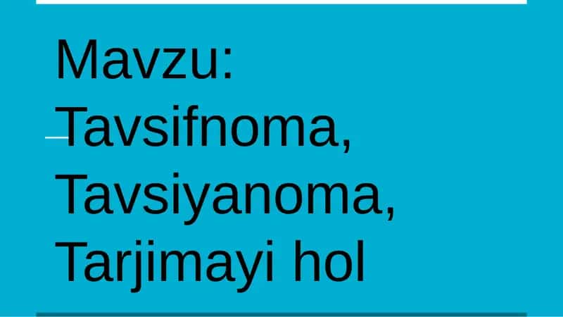 Tavsifnoma 1