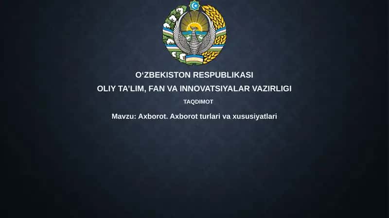 Axborot tushunchasi va turlari 1