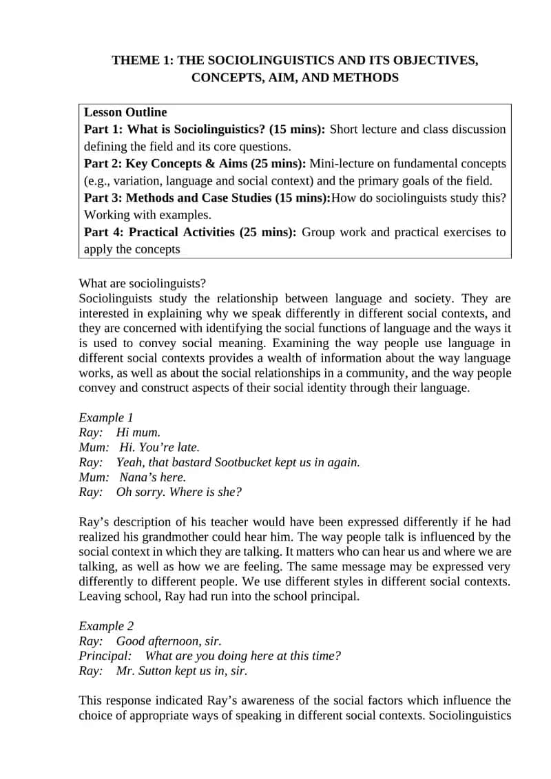 - Tags (comma-separated): Sociolinguistics, Language, Society, Social Meaning 1