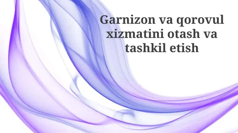 Garnizon vaqorov ulxizmatini o'tash uchun strategyalar 1