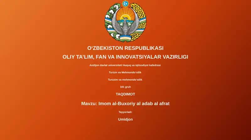 Imom al-Buxoriy al adab al afrat 1