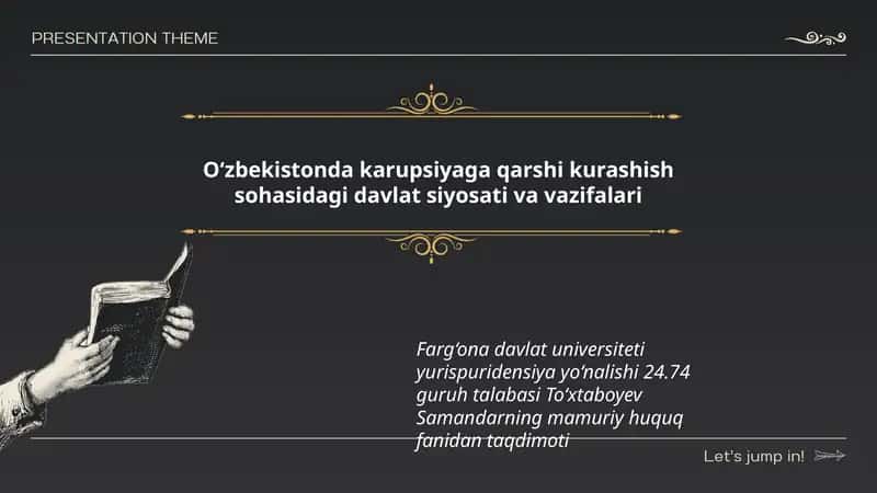 O‘zbekistonda karupsiyaga qarshi kurashish sohasidagi davlat siyosati va vazifalari 1