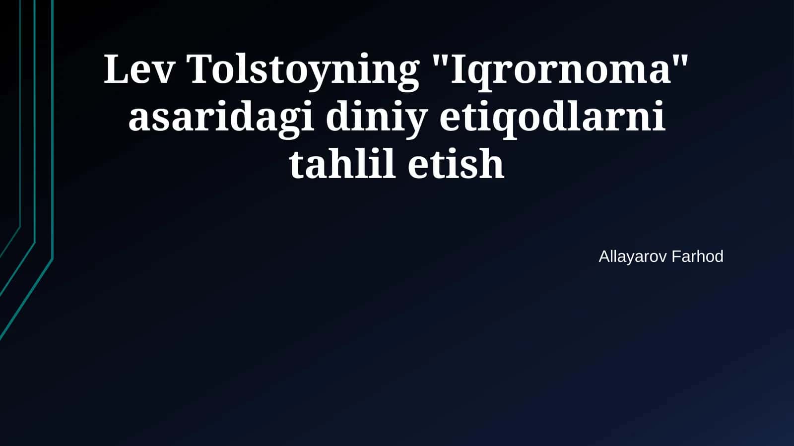 Tolstoyning "Iqrornoma" asari 1