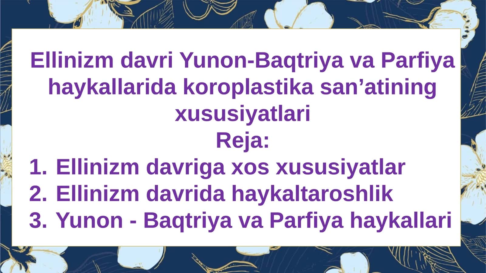 Ellinizm davri Yunon-Baqtriya va Parfiya haykallarida koroplastika san’atining xususiyatlari 1