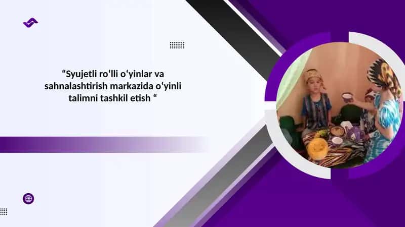 Syujetli roʻlli oʻyinlar va sahnalashtirish markazida oʻyinli talimni tashkil etish 1