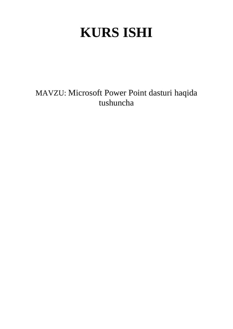 Microsoft Power Point dasturi 1