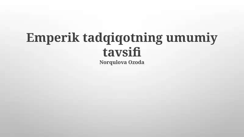 Empirik Tadqiqotlarning Cheklovlari 1