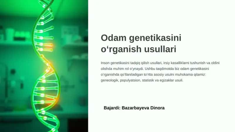 Odan genetikasini oʻrganish usullari 1