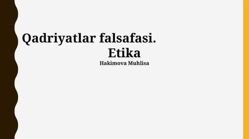 Qadriyatlar falsafasi 1