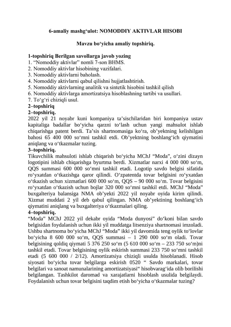 NOMODDIY AKTIVLAR HISOBI 1
