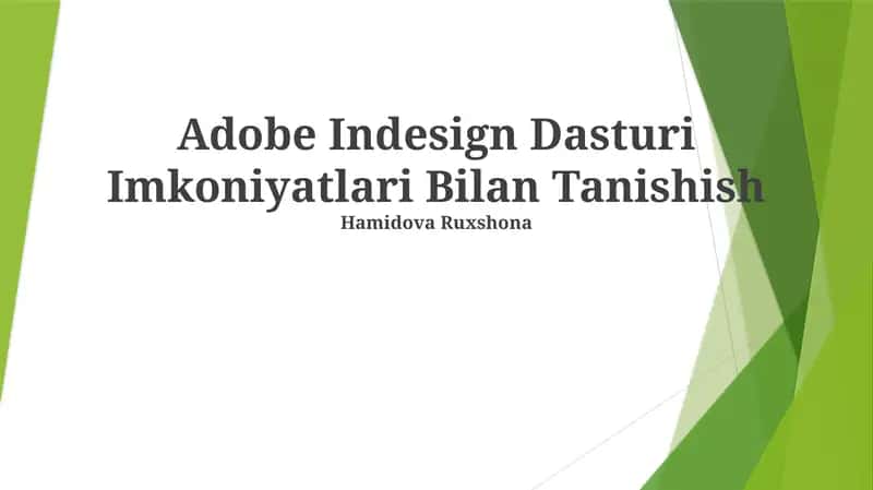 Adobe InDesign Dasturi Imkoniyatlari Bilan Tanishish 1