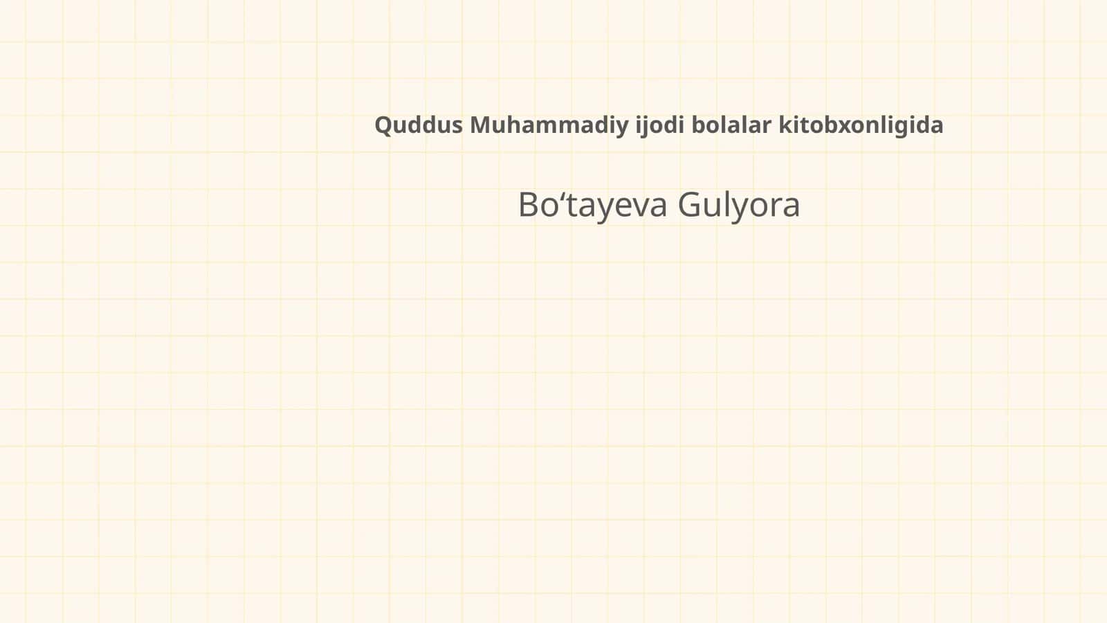 Quddus Muhammadiy ijodi bolalar kitobxonligida 1