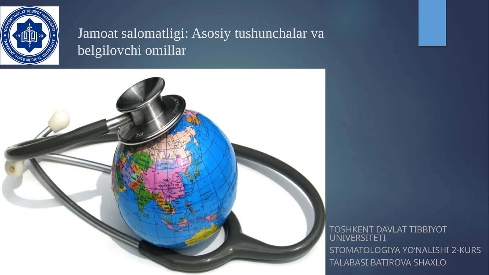 Jamoat salomatligi: Asosiy tushunchalar va belgilovchi omillar 1