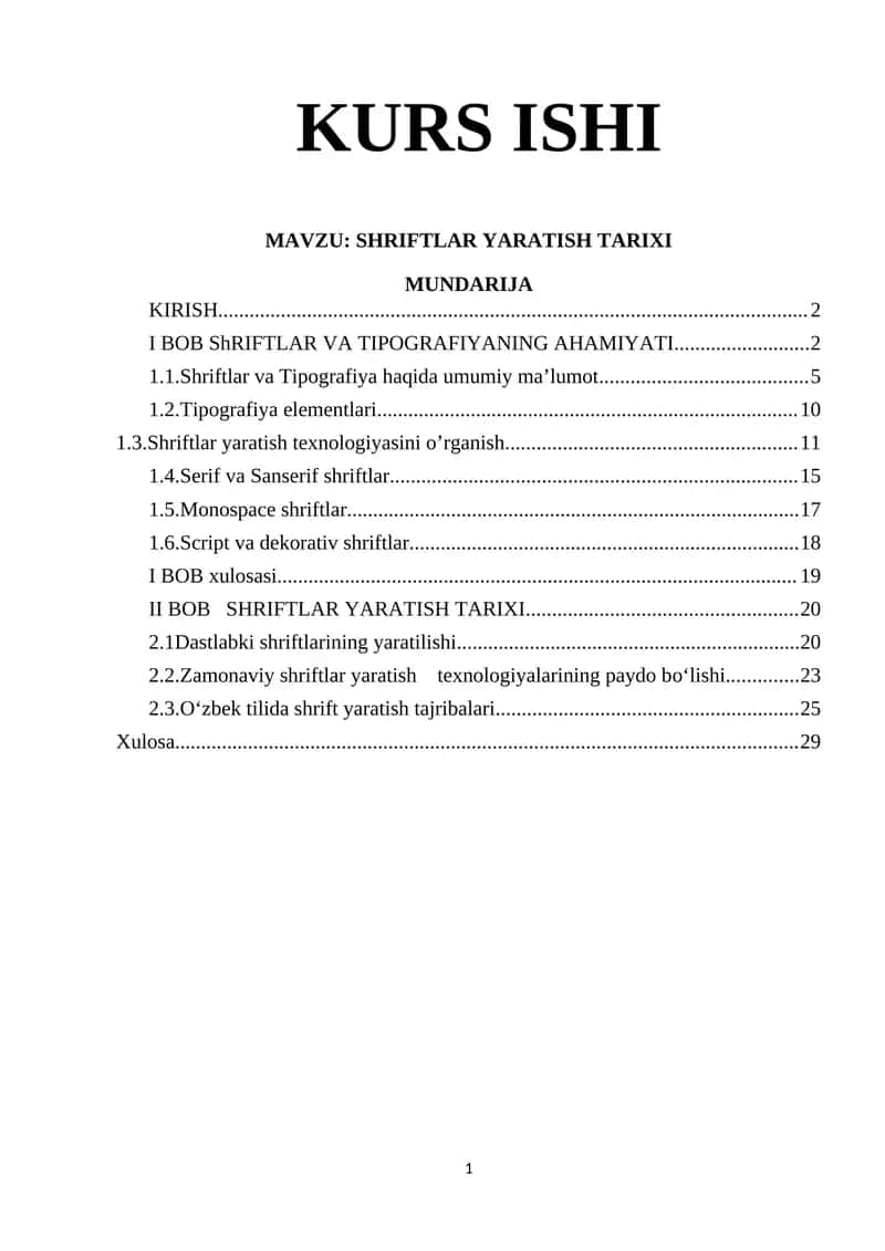 SHRIFTLAR YARATISH TARIXI 1