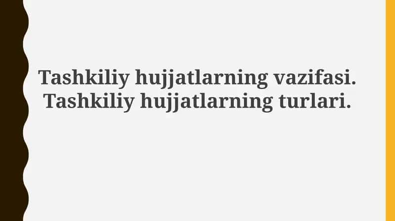 Tashkiliy hujjatlar 1