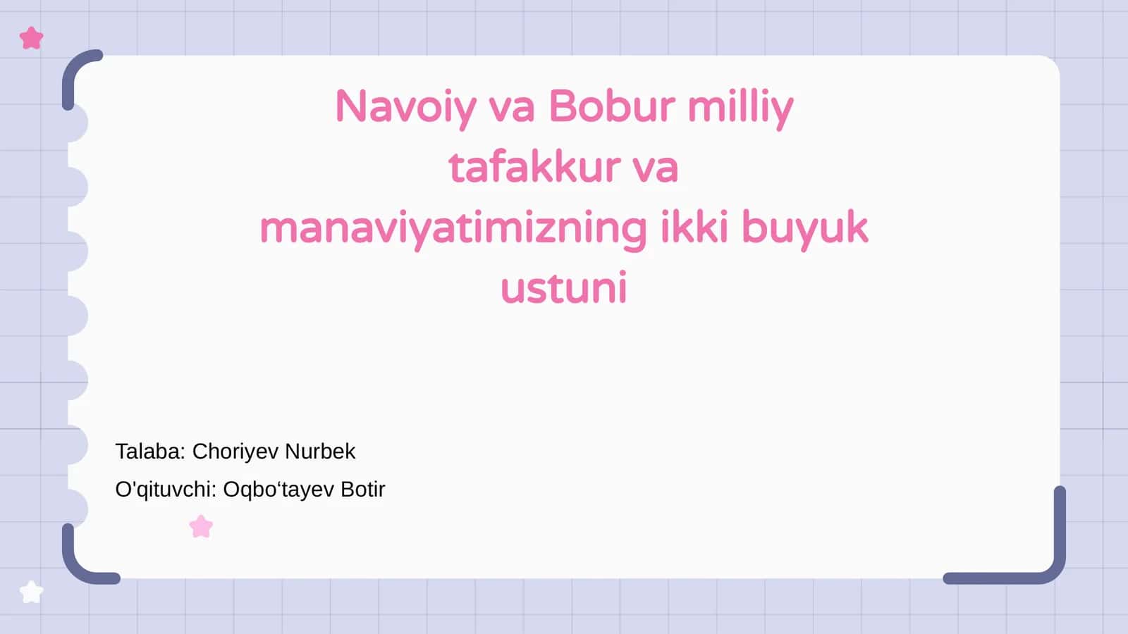 Navoiy va Bobur milliy tafakkur va manaviyatimizning ikki buyuk ustuni 1