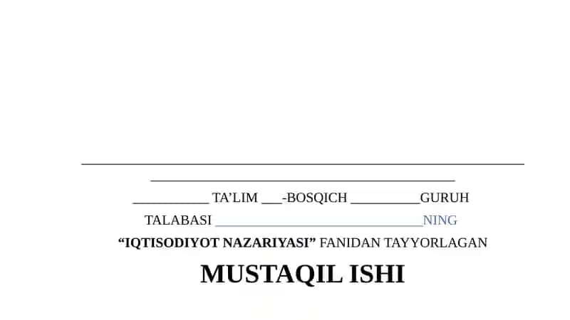 Milliy iqtisodiyotning muvozanatli va mutanosibli rivojlanishi