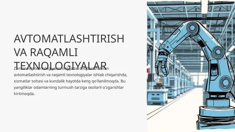 Avtomatlashtirish va Raqamli Texnologiyalar 1