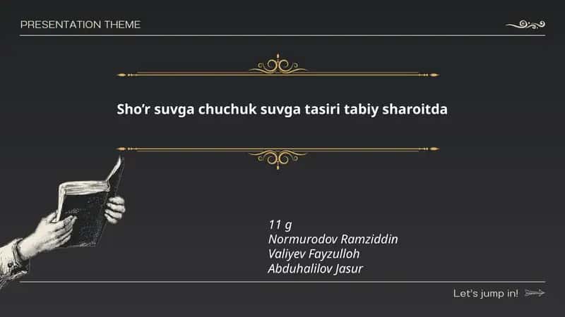 Sho'r suvga chuchuk suvga tasiri tabiy sharoitda 1