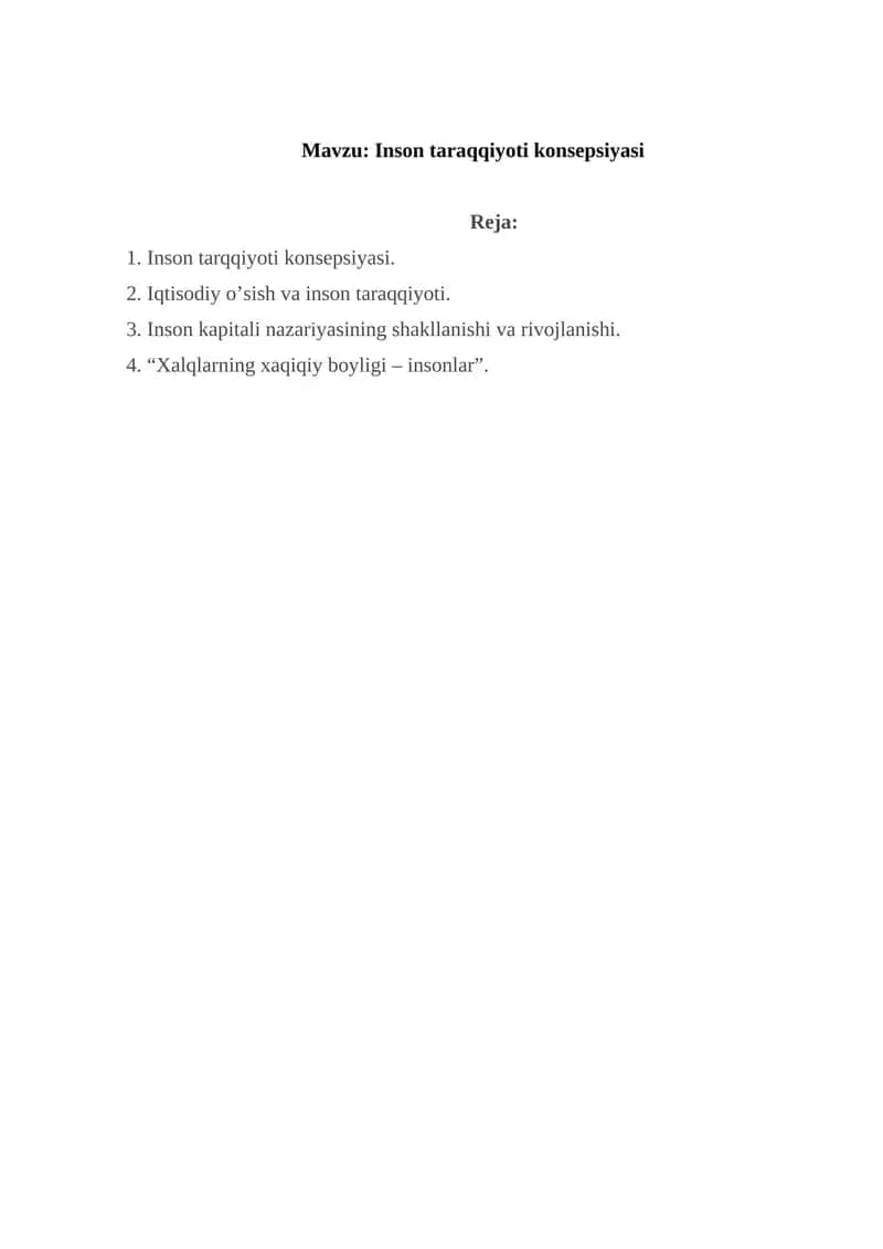 Inson taraqqiyoti konsepsiyasi 1