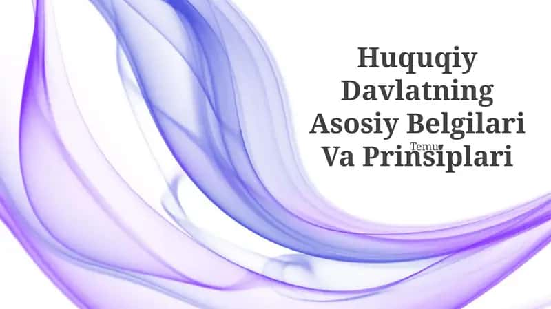 Huquqiy Davlatning Asosiy Belgilari Va Prinsiplari 1