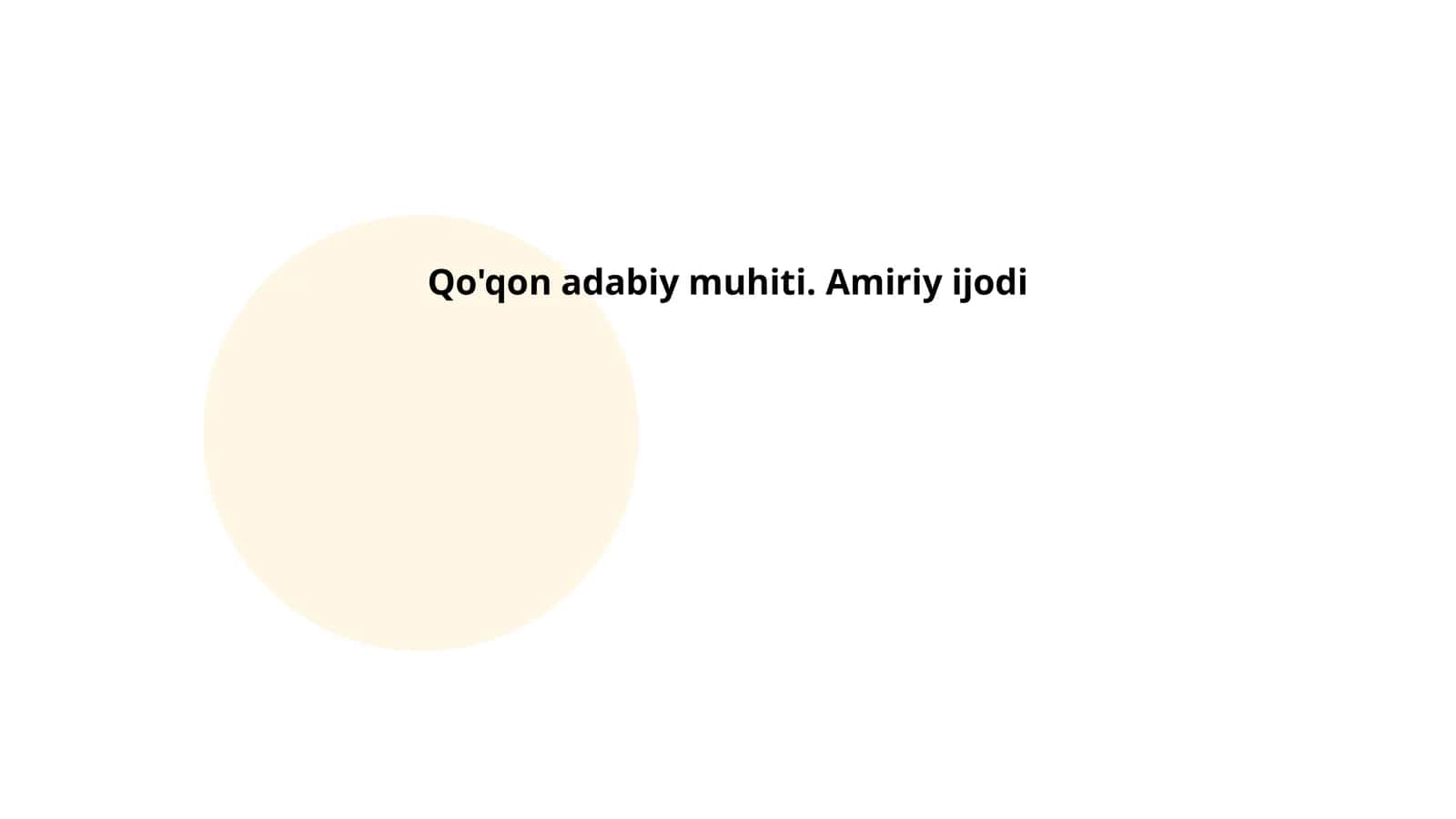 Qo'qon adabiy muhiti. Amiriy ijodi 1