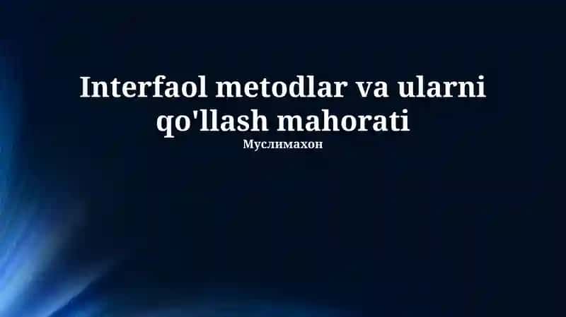 Interfeys usullari