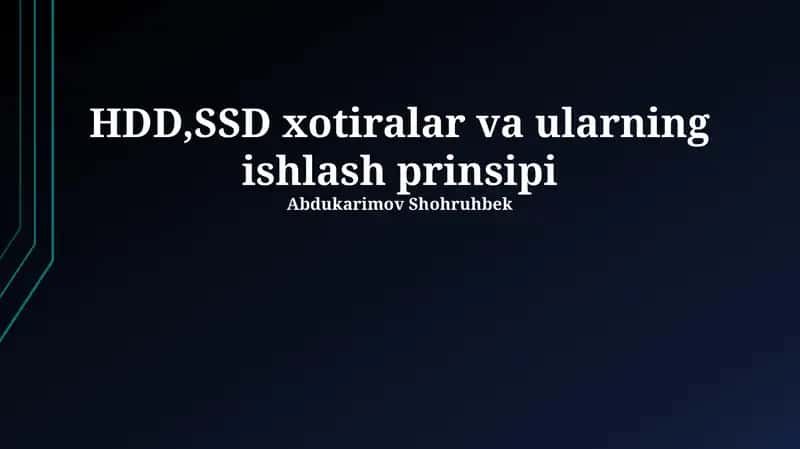 HDD, SSD xotiralar va ularning ishlash prinsipi 1