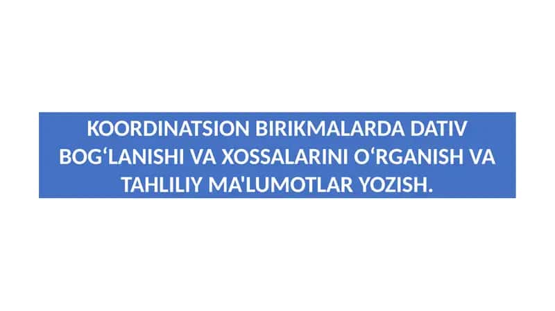 KOORDINATSION BIRIKMALARDA DATIV BOGʻLANISHI VA XOSSALARINI OʻRGANISH VA TAHLILIY MA'LUMOTLAR YOZISH 1