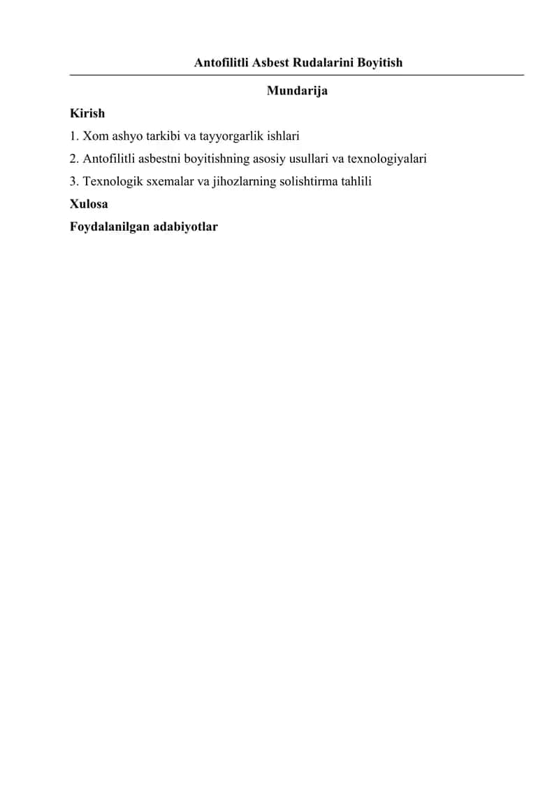Antofilitli Asbest Rudalarini Boyitish 1