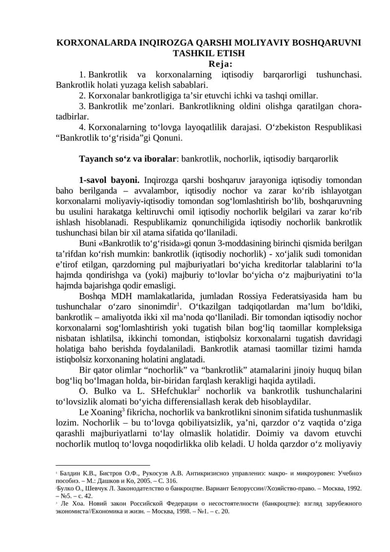 KORXONALARDA INQIROZGA QARSHI MOLIYAVIY BOSHQARUVNI TASHKIL ETISH 1