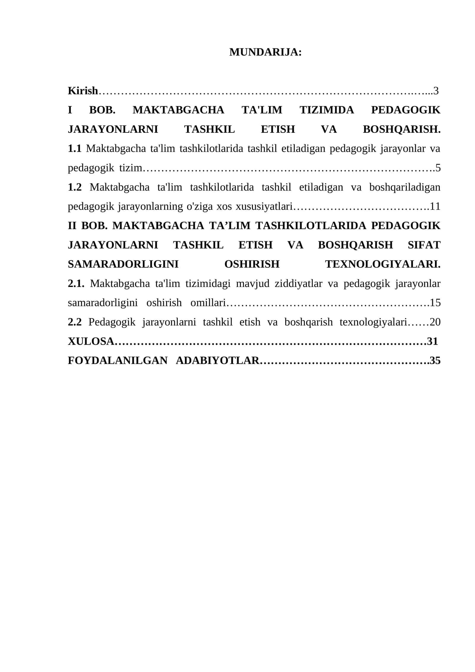 MAKTABGACHA TA'LIM TIZIMIDA PEDAGOGIK JARAYONLARNI TASHKIL ETISH VA BOSHQARISH 1
