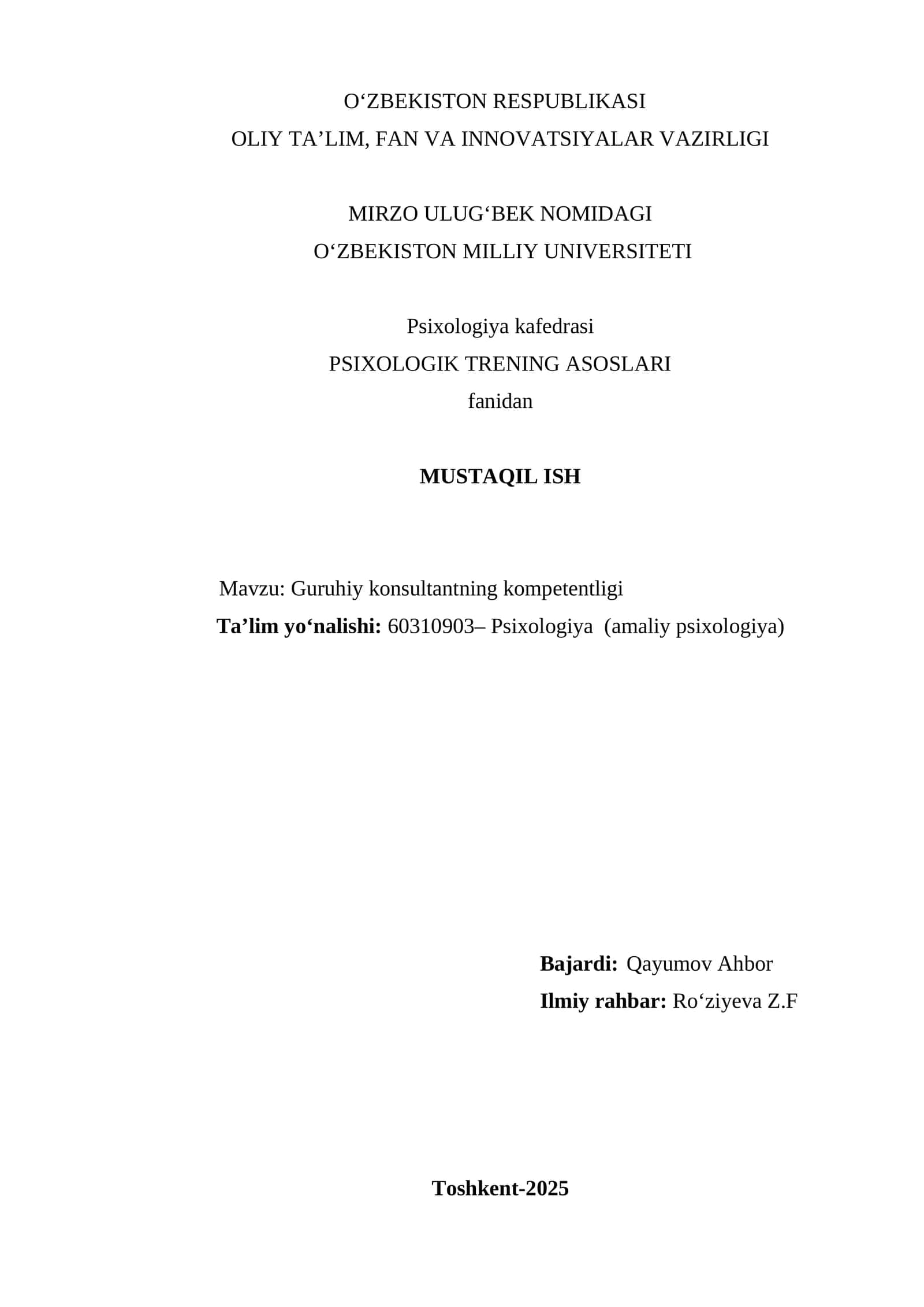 PSIXOLOGIK TRENING ASOSLARI 1