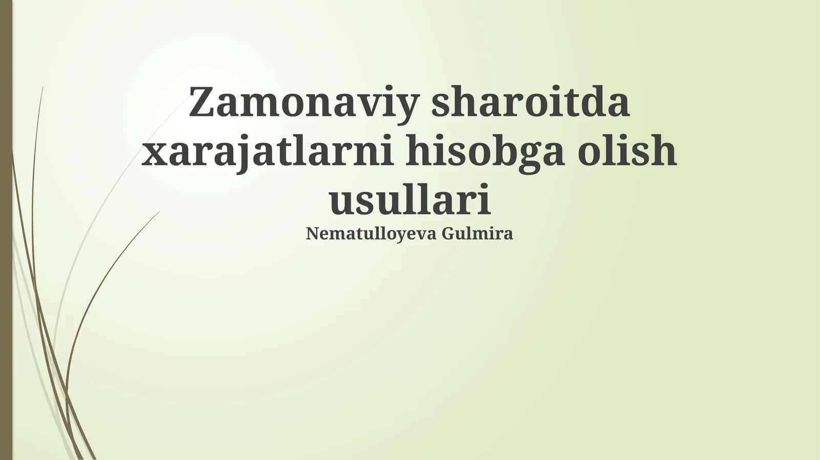 Zamonaviy sharoitda xarajatlarni hisobga olish usullari 1